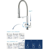 5 Wege Wasserhahn Wasserarmatur Küchenarmatur Mischbatterie Chrom mit Brause