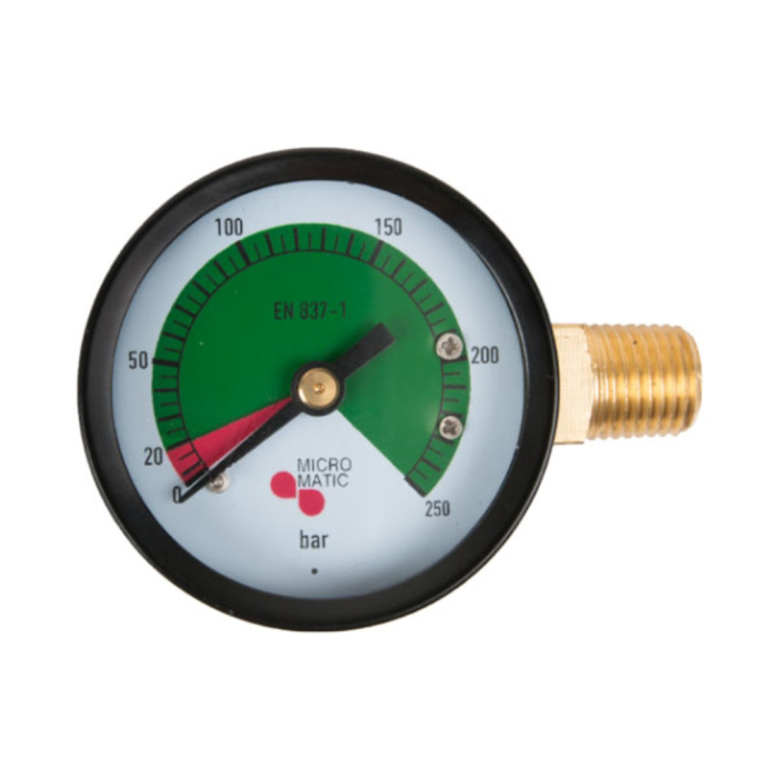 Micro Matic Manometer Inhaltsmanometer 50mm mit 1/4 Zoll Gewinde für CO2 oder N2
