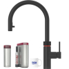 Quooker Flex schwarz Wasserhahn & PRO3 kochendes Wasser & Sprudelwasser CUBE