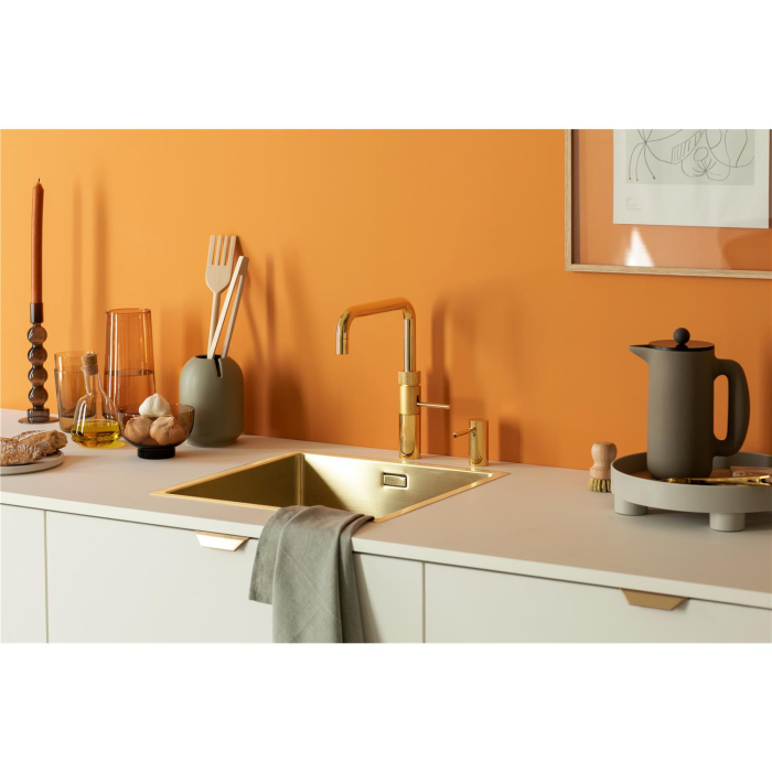 Quooker Fusion Square gold & PRO3 kochendes Wasser & CUBE Spudelwasser