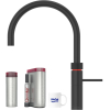 Quooker Fusion Round schwarz Wasserhahn & PRO3 Reservoire & Sprudelwasser CUBE