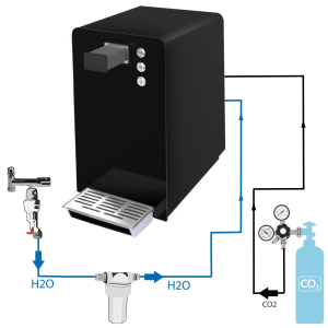 Tafelwasseranlage Sprudelwasser Zapfanlage BieTal® BT-30 SET schwarz mit Filter