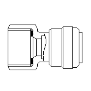 Aufschraub Verbinder schwarz - Gewinde BSP-P 3/4 Zoll IG Flach x Rohr 6mm AD
