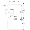 3-Wege BieTal® Wasserhahn BT-365 Küchenarmatur Mischbatterie L-Ausl Schwarz Matt