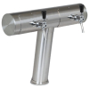 Schanksäule Rohrschanksäule T-Form geneigt Edelstahl gebürstet 129mm 4-leitig