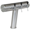 Schanksäule Rohrschanksäule T-Form geneigt Edelstahl gebürstet 129mm 4-leitig