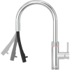 Quooker Flex Round ausziehbar Voll Edelstahl C-Auslauf Wasserhahn