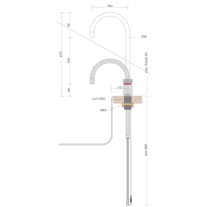 Quooker Nordic Round single tap Verchromt glänzend...