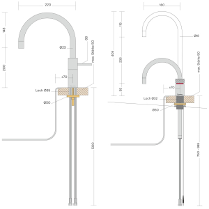Quooker Nordic Round Twintaps Voll Edelstahl C-Auslauf...