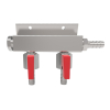 Micro Matic CO2 Gasverteiler Wandverteiler 2-leitig Links Blind & 3x Tülle 7mm