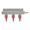 Micro Matic CO2 Gasverteiler Wandverteiler 3-leitig Links Blind & 4x Tülle 7mm