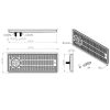 BieTal® Abtropfblech Tropfkasten Schale Einbau 60x22cm Gläserdusche seitl. Ablauf mittig