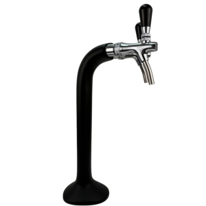 BieTal® Classic Cobra Schanksäule Zapfsäule 2-leitig 7mm schwarz & 2x Schankhahn
