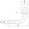 Biertülle CO2 Tülle gebogen - 3mm mit Bund & Ansatz - Edelstahl V2A - 1 Stück