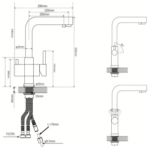 BieTal® BT-10U Tafelwasseranlage Wasserspender 10 L/h 3-Wege Wasserhahn Edelstahl