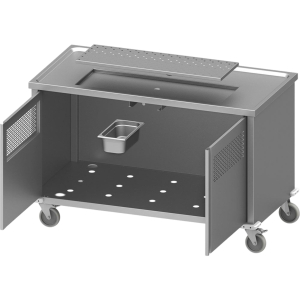 Mobile Edelstahl Biertheke Rollen – BieTal® Profi Ausschanktheke 1400x700x900mm