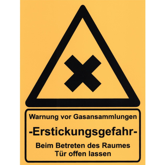 Warnschild - Warnung vor Gasansammlung - Schild aus Kunststoff