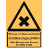 Warnschild - Warnung vor Gasansammlung - Schild aus Kunststoff